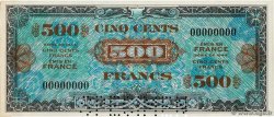 500 Francs DRAPEAU Spécimen FRANKREICH  1944 VF.21.00Sp