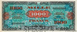 1000 Francs DRAPEAU Spécimen FRANKREICH  1944 VF.22.00Sp