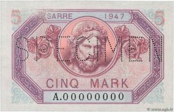 5 Mark SARRE Spécimen FRANCIA  1947 VF.46.00Sp