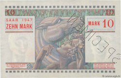 10 Mark SARRE Spécimen FRANKREICH  1947 VF.47.00Sp fST+