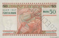 50 Mark SARRE Spécimen FRANKREICH  1947 VF.48.00Sp fST