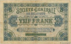 5 Francs BELGIUM  1915 P.088 F