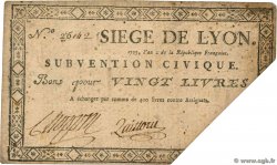 20 Livres FRANCE regionalism and various Lyon 1793 Kol.135b
