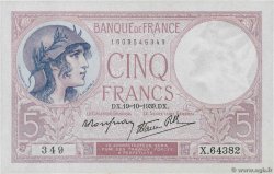 5 Francs FEMME CASQUÉE modifié FRANCIA  1939 F.04.12
