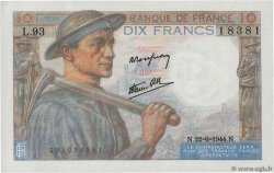 10 Francs MINEUR Numéro radar FRANCIA  1944 F.08.12 SC+