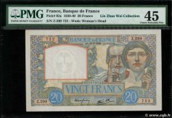 20 Francs TRAVAIL ET SCIENCE FRANKREICH  1940 F.12.02