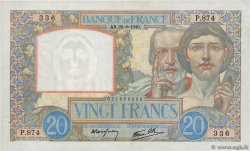 20 Francs TRAVAIL ET SCIENCE FRANCE  1940 F.12.06 XF-