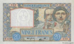 20 Francs TRAVAIL ET SCIENCE FRANKREICH  1940 F.12.09 VZ+