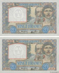 20 Francs TRAVAIL ET SCIENCE Consécutifs FRANCIA  1940 F.12.09