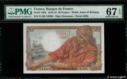 20 Francs PÊCHEUR FRANCIA  1943 F.13.07