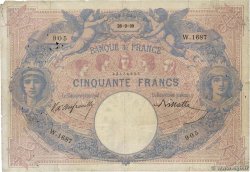 50 Francs BLEU ET ROSE FRANCIA  1899 F.14.11