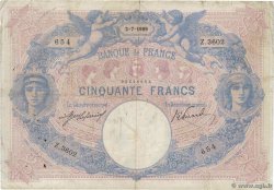 50 Francs BLEU ET ROSE FRANKREICH  1909 F.14.22