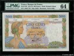 500 Francs LA PAIX FRANCE  1942 F.32.41 AU+