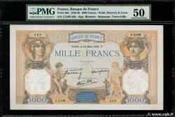 1000 Francs CÉRÈS ET MERCURE type modifié FRANKREICH  1938 F.38.09 VZ