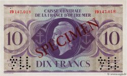 10 Francs Spécimen AFRIQUE ÉQUATORIALE FRANÇAISE  1944 P.16as AU