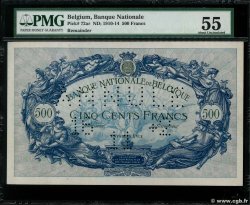 500 Francs Annulé BELGIEN  1910 P.072ar VZ+