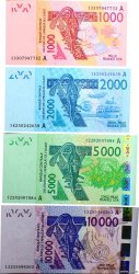 1000 au 10000 Francs Lot ESTADOS DEL OESTE AFRICANO  2003 P.115A au P118A FDC