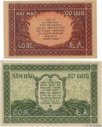 20 et 50 Cents Lot FRANZÖSISCHE-INDOCHINA  1942 P.090 et P.091a ST