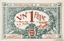 1 Franc Spécimen MONACO  1920 P.05s UNC