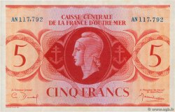 5 Francs REUNION INSEL  1944 P.36var VZ