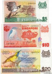 5, 10 et 20 Dollars Lot SINGAPOUR  1979 P.10, P.11b et P.12