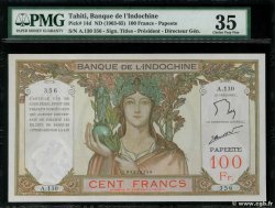 100 Francs TAHITI  1961 P.14d