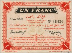 1 Franc TUNISIA  1919 P.46a SPL