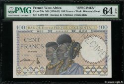 100 Francs Spécimen FRENCH WEST AFRICA  1936 P.23s fST+
