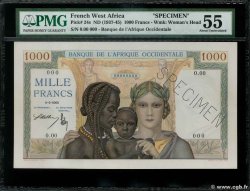 1000 Francs Spécimen FRENCH WEST AFRICA  1937 P.24s fST