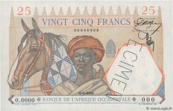 25 Francs Spécimen FRENCH WEST AFRICA  1942 P.27s