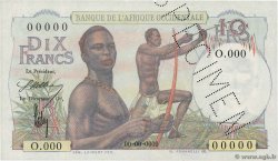 10 Francs Spécimen FRENCH WEST AFRICA  1946 P.37s