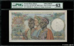 5000 Francs Spécimen FRENCH WEST AFRICA  1947 P.43s SC+