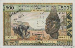 500 Francs Spécimen FRENCH WEST AFRICA  1957 P.47s q.FDC
