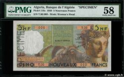 5 Nouveaux Francs Spécimen ALGERIA  1959 P.118s AU+