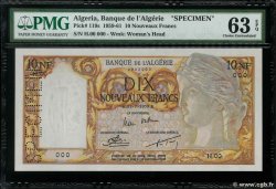 10 Nouveaux Francs Spécimen ALGERIA  1959 P.119s q.FDC
