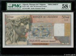 50 Nouveaux Francs Spécimen ARGELIA  1959 P.120s SC+