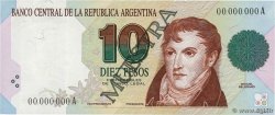 10 Pesos Spécimen ARGENTINIEN  1992 P.342s fST+