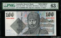 100 Dollars Spécimen AUSTRALIE  1984 P.48as pr.NEUF