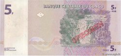 5 Francs Spécimen CONGO, DEMOCRATIC REPUBLIC  1997 P.086s UNC-