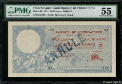 20 Francs Annulé DSCHIBUTI   1921 P.04Bs fST