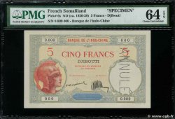 5 Francs Spécimen YIBUTI  1921 P.06as SC+