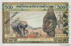 500 Francs Spécimen WEST AFRIKANISCHE STAATEN  1959 P.003s fST+