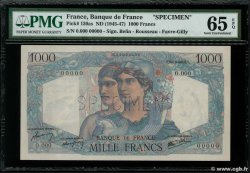 1000 Francs MINERVE ET HERCULE Spécimen FRANKREICH  1945 F.41.01Sp2 ST