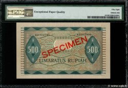 500 Rupiah Spécimen INDONESIEN  1952 P.047s fST+