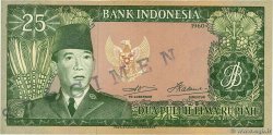 25 Rupiah Spécimen INDONESIA  1960 P.084bs FDC