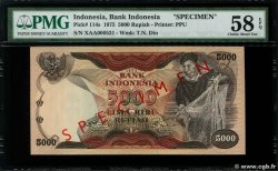 5000 Rupiah Spécimen INDONESIA  1975 P.114s AU+