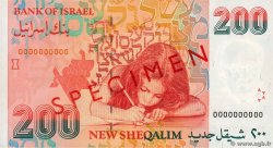 200 New Sheqalim Spécimen ISRAEL  1991 P.57as fST+