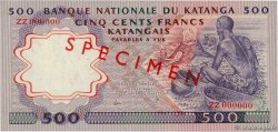 500 Francs Spécimen KATANGA  1962 P.13s UNC-