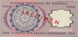 500 Francs Spécimen KATANGA  1962 P.13s q.FDC