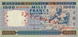 1000 Francs Spécimen KATANGA  1962 P.14s FDC